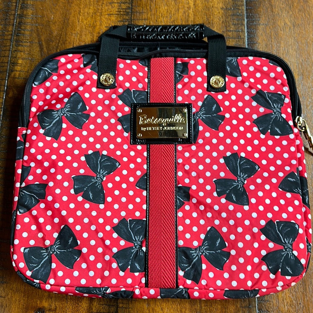 Betsey Johnson Betsyville Polka Dot and Bow Laptop Bag